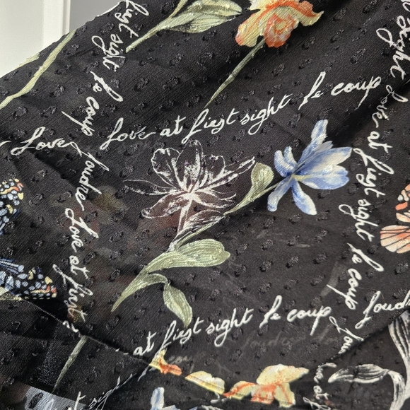 White House Black Market Black Floral Long Sleeve Dress - Picture 4 of 10